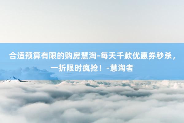 合适预算有限的购房慧淘-每天千款优惠券秒杀,一折限时疯抢!-慧淘者